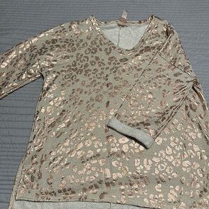 HoneyMe Rose Gold Leopard Top